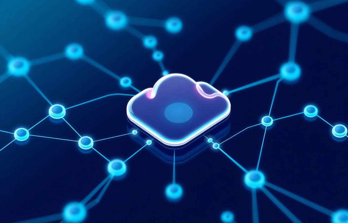 Distributed cloud architecture diagram with connected services